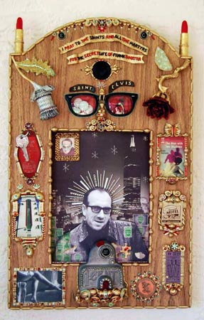 St. Elvis Icon Sculpture of Elvis Costello by Heidi Sanna.
