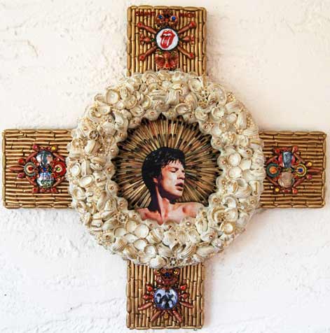 Saint Mick Jagger Icon Sculpture by Heidi Sanna.