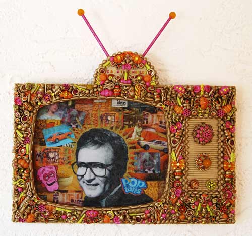 Saint Charles Nelson Reilly Icon Sculpture by Heidi Sanna.